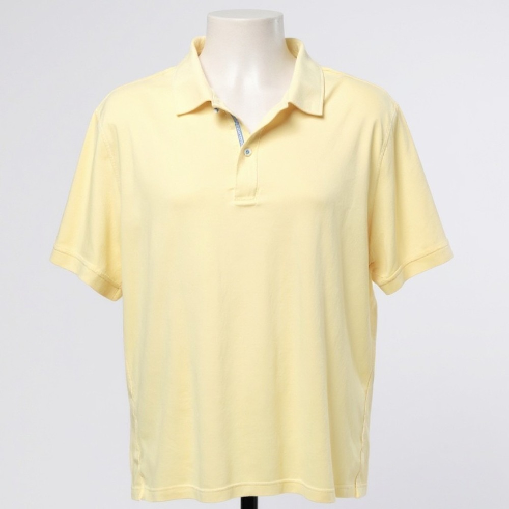 UNTUCKit XL Yellow Damaschino Polo Shirt Cotton Golf SS Slim